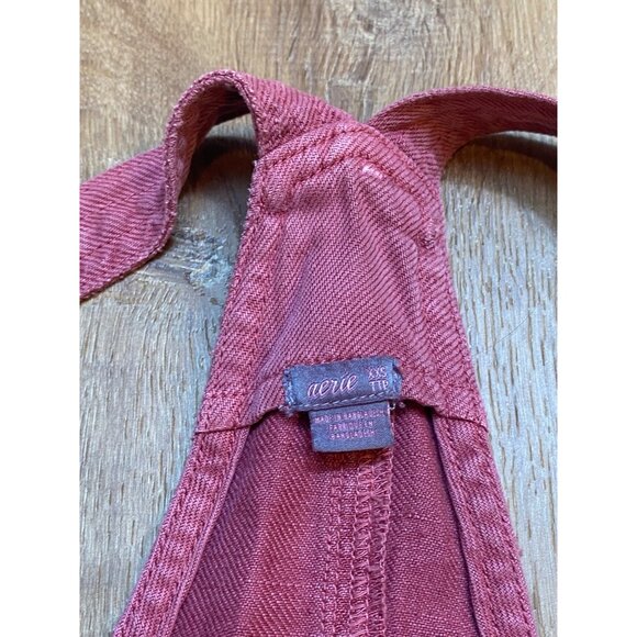 Aerie Rose Pink Cotton‎ Canvas Overalls With Adjustable Straps Size XXS - Picture 5 of 7